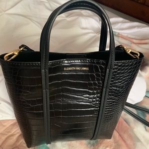 Black leather crossbody bag